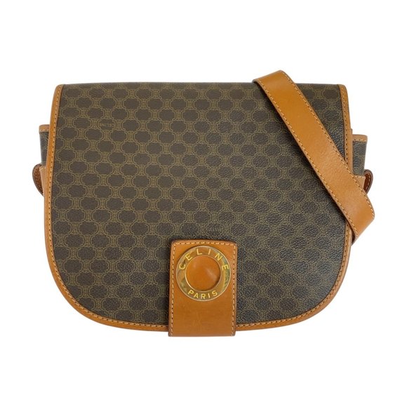 CELINE Vintage Brown Leather Shoulder Bag - Picture 1 of 10